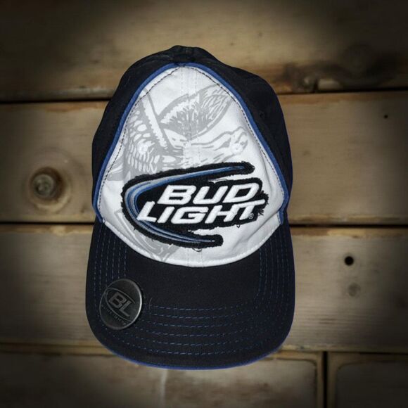 Officially Licensed Navy BUD LIGHT Snapback Hat Bottle Opener Cap FUNNY GIFT - Picture 1 of 9